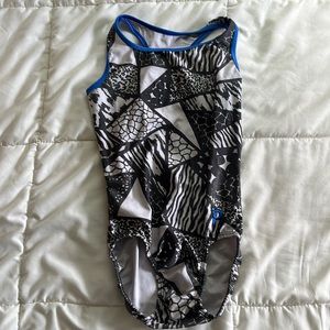 Black and white animal print Plum gymnastics leo